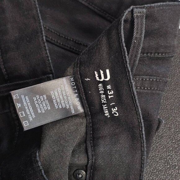 Mott & Bow Womens High Rise Skinny Jeans Size 31 Stretch Denim Black Wash - Picture 5 of 5